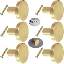 Pack of Drawer Knobs, Gold Furniture Knobs, Round Cabinet Knobs, Gold Brass Drawer Knobs, Kitchen Door Handles for Decoration - 20