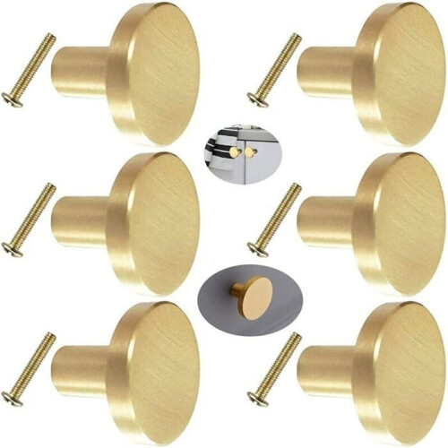 Pack of Drawer Knobs, Gold Furniture Knobs, Round Cabinet Knobs, Gold Brass Drawer Knobs, Kitchen Door Handles for Decoration - 20