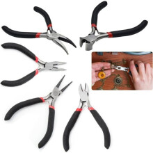 Geerbtes 5-teiliges Set mit Rundzangen für Perlen, Schmuck, DIY-Werkzeug für Elektro- und Holzbearbeitungsprojekte, Schmuckherstellung