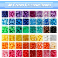 3960 pieces of pony beads for friendship bracelet making kit, 48 colors, Kandi bead set, 2400 pieces in