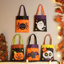 Halloween Candy Bags, 5-Piece Set, Treat Bags, 25x20.5cm Handbags, Brightly Colored Shopping Bags (not included) GIFT BAG