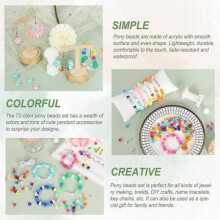 Kandi Rainbow 4700 Bead Kit - 72 Colors for Creating Bracelets & Accessories - Includes 3600 Beads and Thread (9m)