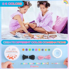 Clay bead bracelet making kit, 5,800 pieces, 24 colors, flat preppy beads for jewelry making