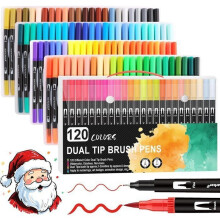 Children's Coloring Markers, 120 Colors for Kids and Adults with Dual Fine and Brush Tips, Coloring, Children's Brush Pen for Drawing,