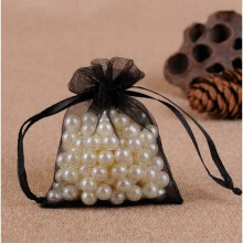 100x Organza Jewelry Bags Gift Bag Wedding Favor Christmas Party Drawstring Pouch Black