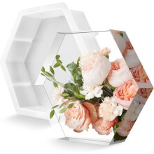Stampi esagonali in silicone, stampo geometrico 3D per resina epossidica, stampo grande per resina per fiori fai da te, colate artistiche,