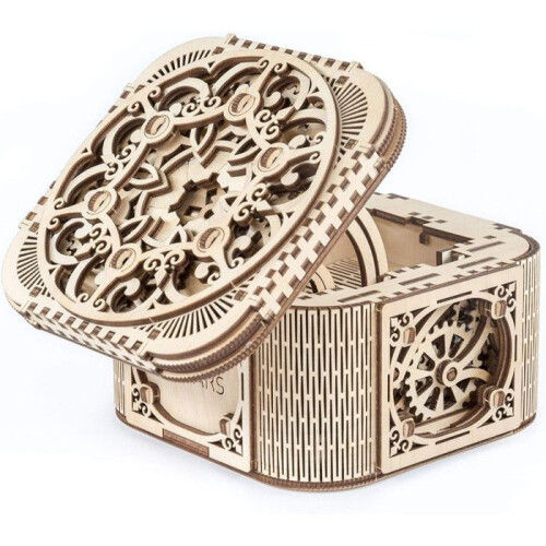 Κουτί κοσμημάτων - Ugears - Παζλ 190 τεμαχίων - Φυσικό ξύλο - Χρυσό - Για γυναίκες 2