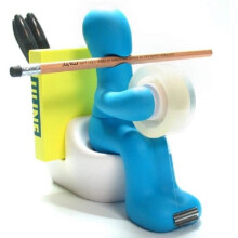 Novelty Toilet Paper Tape Dispenser Pen Box Clip Storage Accessories (blue)
