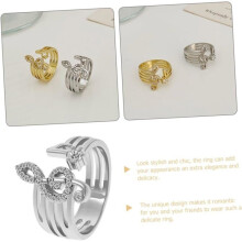Anello con nota musicale, anelli da donna, anello aperto, gioiello da matrimonio, argento
