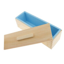 DIY Rechthoekige Flexibele Siliconen Zeepvorm voor Houten Handgemaakte Zeep - Blauw, 900 ml
