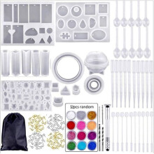 159-delige siliconen mallenset voor het zelf maken van sieraden, inclusief gereedschap - hangers, armbanden en bollen