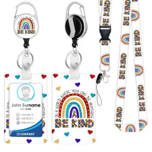 Badge Holder with Retractable Lanyard - ID Cards, with 360 Swivel Carabiner, for Office, Keys, Mobile Phone - 1pc