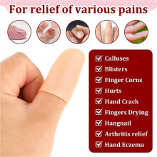 20 Pieces of Beige Silicone Finger Protectors for Fingers, Thumb Bandages, Rubber Finger Tips