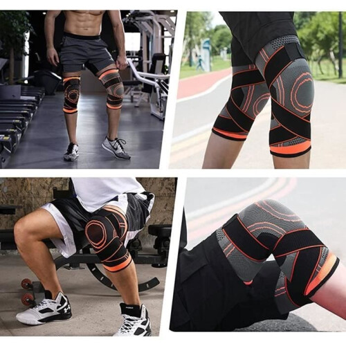 Compression Knee Brace - Sport - Adjustable - Comfortable - Breathable - Size L - Orange