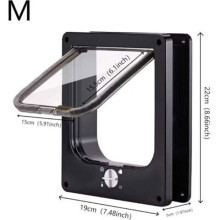 Kattenluik, waterdicht kattenluik met vierweg draaisluiting, geschikt voor katten en kleine honden, eenvoudig te installeren.