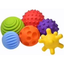 6-Piece Sensory Ball Set for Babies - Early Learning Toy, Multicolored and Textured Bath Toy for Development, Mealtime Accessory Kit