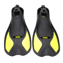 Soft swimming fins for outdoor water sports, black and yellow, for adults, men and women, shoes