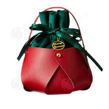 INN Ornaments Set of 4 Creative Christmas Apple Bags, Portable Velvet Gift Bags, Apple Packaging Boxes for Christmas Eve