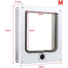 4-way weatherproof cat flap - PZCC - Rotary lock - Free entry and exit - Weatherproof