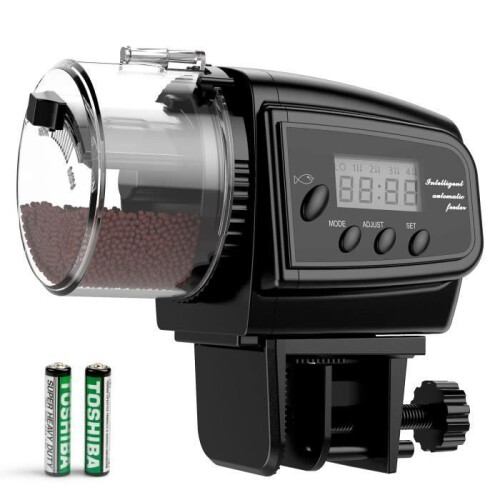 Automatic Fish Feeder with Batteries, Multifunctional Adjustable Fish Feeder for Small Fish