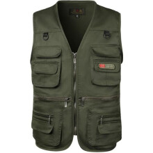 Men's Breathable Fishing Vest, Plus Size, Multi-Pocket - Beige