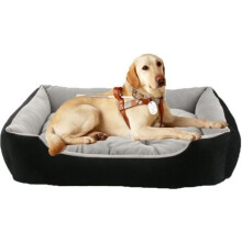Waschbarer Hundekorb mit wendbarem und abnehmbarem Kissen, Hundesofa, Hunde- oder Katzenbett, Schwarz, S (45x32x12cm)