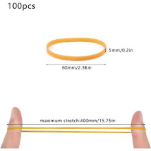 Rubber bands - Unspecified - 200 x 5mm - Yellow - 200 pieces - Durable and reusable