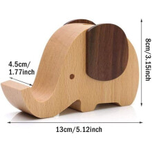 Stiftehalter aus Holz in Elefantenform, multifunktionaler Organizer mit Handyhalterung PZCC