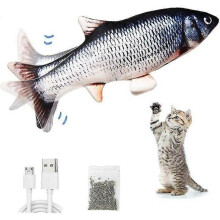 Electronic cat toy - 1 - Interactive fish - Black - For small cats - Indoor use