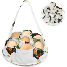 20 cm Eiersammelkorb für frische Eier, mit 7 Beuteln, Eiersammelbeutel für Hühnerstall, Hennen, Ostereier