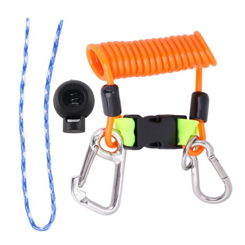 Keep Diving anti-loss spring-loaded lanyard, emergency safety tool with quick release (orange)