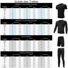 Men's 3-piece compression outfit set: Short-sleeved top + Running tights + Sport Dry Fitness Leggings. Quick-drying leggings.