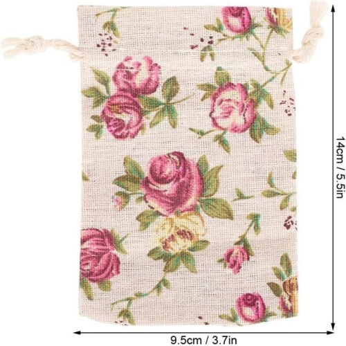 Sacchetti di juta - AMOUNE - 50 pezzi - Beige - Riutilizzabili - Per regali e gioielli