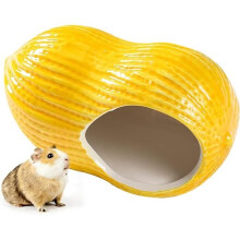 Casetta per criceti, rifugio per criceti, casetta per criceti in ceramica a forma di arachide, buco per criceti, nido per criceti