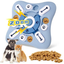 Jouet interactif pour chien - HONTTOR - Distributeur de croquettes ludique - Bleu - Pour chiens de petite, moyenne et grande taille