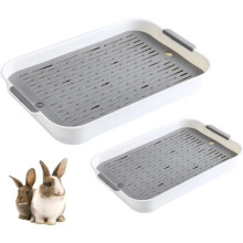 Kattenbak - Set van 2 - Niet-giftig plastic - Voor konijnen en knaagdieren - Gemakkelijk schoon te maken