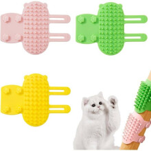 Ensemble de 3 brosses pour chats, brosses de toilettage 2 en 1 en silicone souple, brosse de massage pour chatouiller les animaux