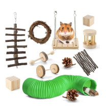 (12 stuks), speelgoed voor hamsters van natuurlijk hout, speelgoed voor kleine huisdieren zoals konijnen/hamsters/eekhoorns/Totoro's.
