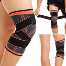 Unisex verstelbare compressie kniebrace - KIRINSPORT - XXL - Oranje - Fitness - Multisport