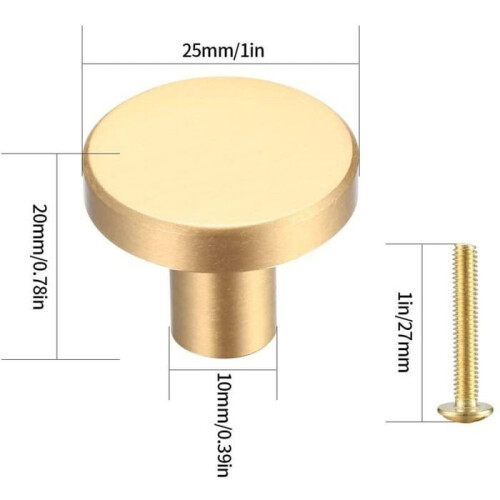 Pack of Drawer Knobs, Gold Furniture Knobs, Round Cabinet Knobs, Gold Brass Drawer Knobs, Kitchen Door Handles for Decoration - 20 1