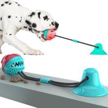 Dog Toy - Molar Bite - Suction Cup - Natural TPR - Strong Rope - Indestructible