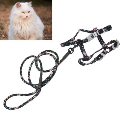 Cat Harness - OMABETA - Harness and Leash Set - Adjustable - Black - Size M
