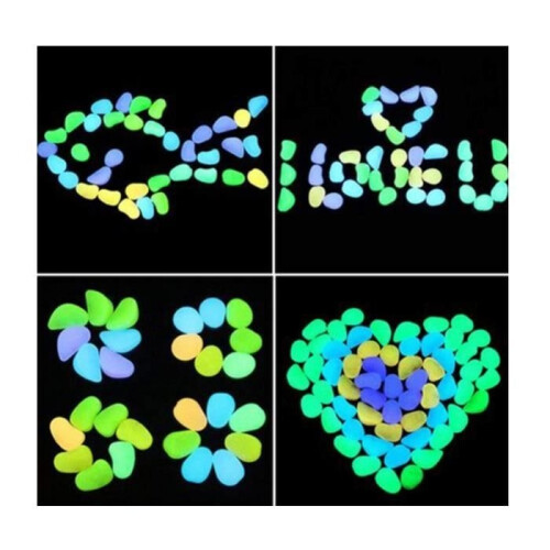 Decorative luminous pebbles - 100 pieces - Fluorescent - 1.8 to 3 cm 1