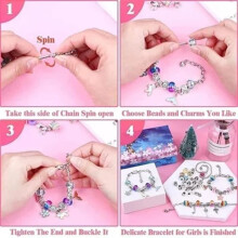 Maakset voor een bedelarmband, sieradenmaakset als cadeau voor meisjes, doe-het-zelf sieradenset met kralenarmband