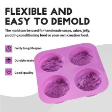Flower-Shaped Silicone Soap Molds, Homemade Soap Mold, Muffin, Pudding, Jelly, Brownie and Cheesecake (1 Piece Set)