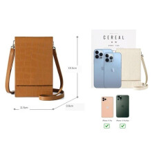 David Jones - Crossbodytas voor dames met telefoonvak - Kleine schoudertas - Elegante clutch van imitatieleer - Zwart