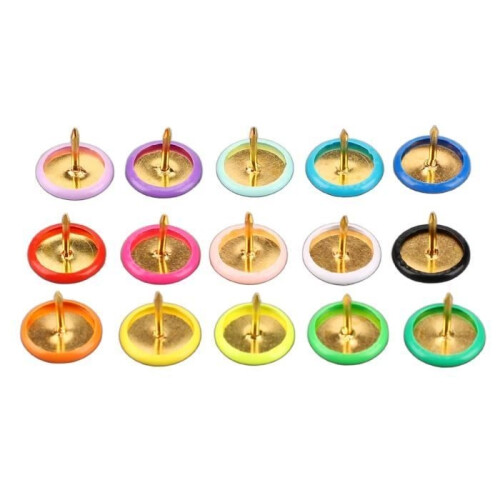 Cute Push Pins - AKOZON - 1 Box - 15 Colors - Flat Head - Decorative 1