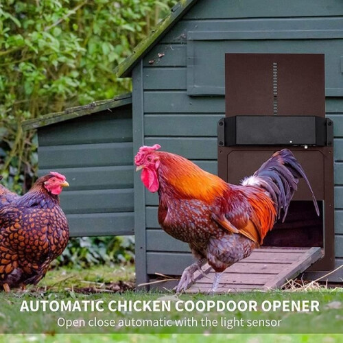 Automatic Chicken Coop Door with Light Sensing, with Timer and Light Sensor, IP44 Weatherproof [106]