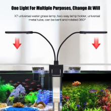 LED Aquarium, X7 Clip-on Aquarium Light, Ultra-Thin Clip-on LED Aquarium Light, for Small Aquariums, Super Aquarium Lighting