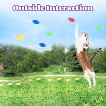 Interactive cat toy, launcher gun with 50 foam discs, battery-free, manual game, durable plastic - Purple
